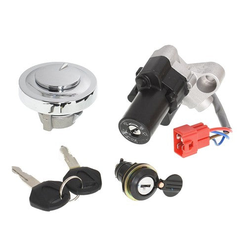 DURAFORCE For Yamaha V-STAR 650 1100 1999-2016 Ignition Switch Fuel Cap Seat Lock Keys