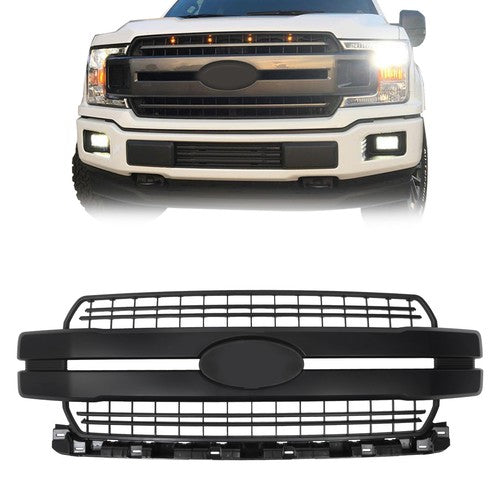 DURAFORCE Matte Black Plastic For Ford F-150 Lariat 2018-2020 Truck Front Bumper Grille