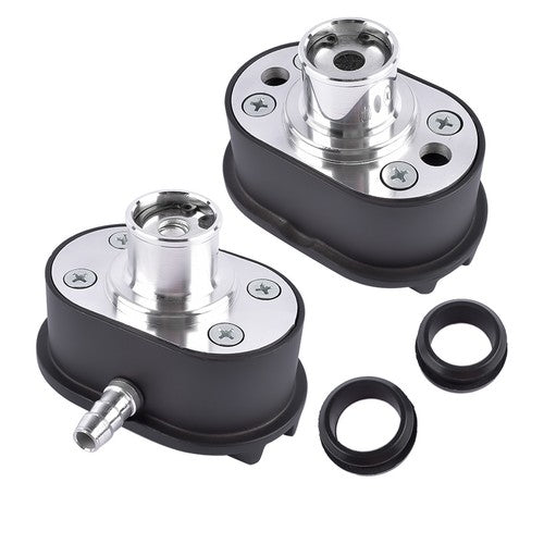 DURAFORCE Oval Finned Black Aluminum Push-in Breather & PCV Kit 1-1/4" Valve Cover Holes