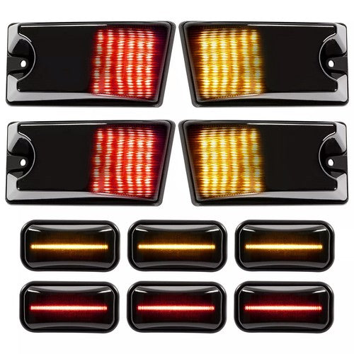 DURAFORCE 10PCS LED Cab Roof Light Marker Roof Top Lamps Smoke For 2003-2009 Hummer H2 SUT