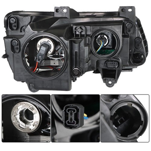 DURAFORCE Fit For Chrysler 300 2011-2014 LH/Left Headlight Replacement Chrome Housing