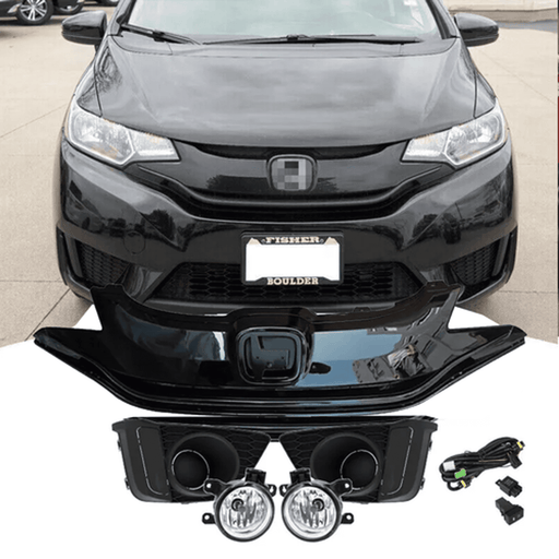 DURAFORCE Front Bumper Grille Grill Fog Lights Lamps 5PCS for 2015-2017 for Honda Fit
