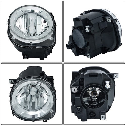 DURAFORCE Left Chrome Headlights For Jeep Renegade 2015-2018 Projector Halogen Headlamps