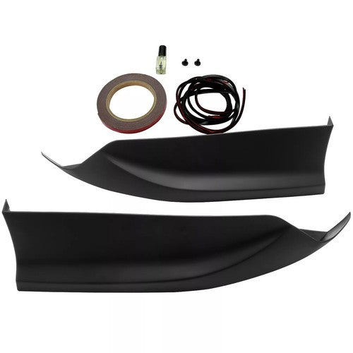 Black Rear Bumper Lip Splitter Spoiler Side Apron for 2016 2017 Honda Accord Sedan