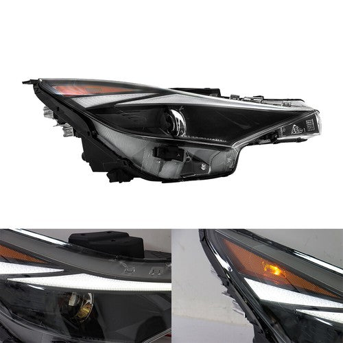 DURAFORCE Headlights Replacement For Hyundai Elantra 2021-2022 LH+RH Clear Black Halogen