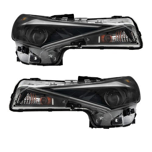 DURAFORCE Headlights Replacement For Hyundai Elantra 2021-2022 LH+RH Clear Black Halogen