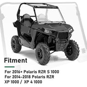 DURAFORCE Front Windshield Scratch Resistant Fit For 2014-2018 Polaris RZR XP / XP 4 1000