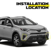 DURAFORCE Front Bumper Fog Light Trim Bezel Cover for 2016 2017 2018 for Toyota RAV4