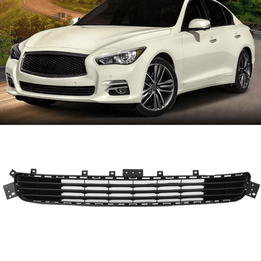 DURAFORCE Fit 2014 2015 2016 2017 Infiniti Q50 Front Bumper Lower Grille Matte Black 14-17