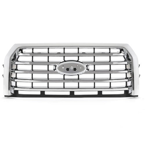 DURAFORCE FL3Z-8200-EA Chrome Front Upper Bumper Grille for Ford F-150 2015-2017