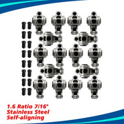 DURAFORCE For Chevy SBC 350 1.6 Ratio 7/16" Stud Full Roller Stainless Steel Rocker Arms