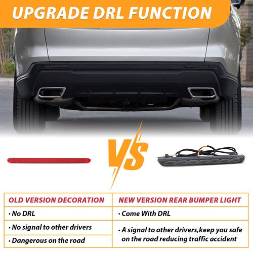DURAFORCE Rear Bumper LED Reflector Lights Pair For 2023 2024 Honda CR-V CRV Smoked Lens