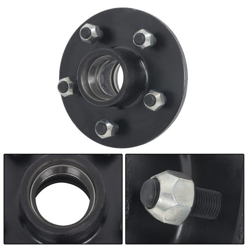 DURAFORCE Idler Hub Round Spindle Kit Trailer Hub Kit With Bearing Kit For 5 Lug × 4.5"