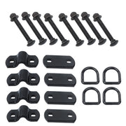 DURAFORCE 1/2" Heavy Duty Bolt-On Forged D Ring,12000Lbs Break Strength (Pack of 4) Black