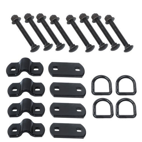 DURAFORCE 1/2" Heavy Duty Bolt-On Forged D Ring,12000Lbs Break Strength (Pack of 4) Black