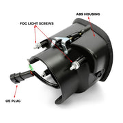 DURAFORCE Projector Fog Lights Lamp Chrome w/LED Halo Ring For Freightliner Cascadia 08-17