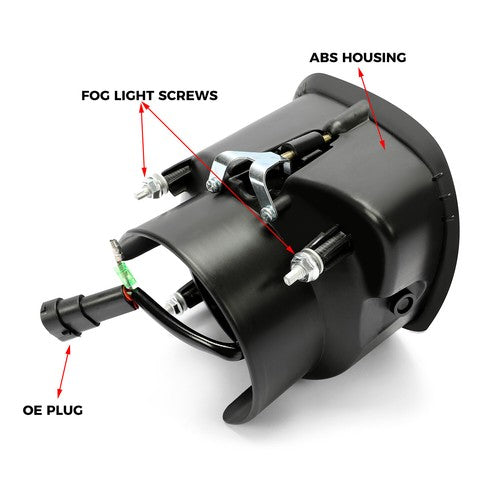 DURAFORCE Projector Fog Lights Lamp Chrome w/LED Halo Ring For Freightliner Cascadia 08-17