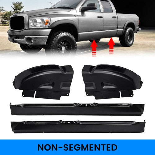 4 Pcs Rocker Panels Cab Corners for Dodge Ram 1500 2500 3500 Quad Cab 2002-2008