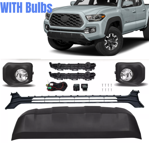 DURAFORCE Front Grille Valance Fog Light Bezels Bracket Set for 2016-2023 Toyota Tacoma