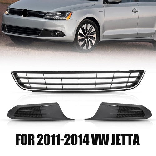 DURAFORCE Front Lower Grille Fog Light Cover Kit for 2011-2014 for Volkswagen Jetta