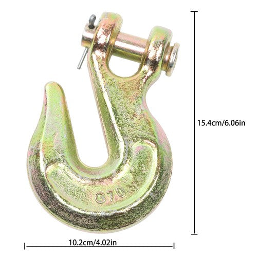 DURAFORCE 4Pcs 1/2" Clevis Grab Hook G70 Forged Steel Chain Hook Fracture Strength 48000lb