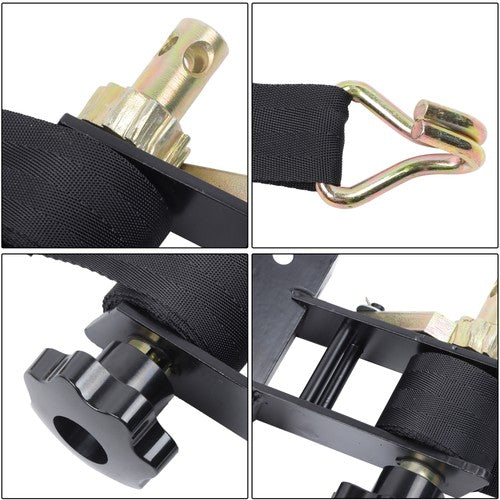 DURAFORCE Ladder Rack Ratchet Tie Downs*4 Steel Black 500lbs 1.5in*7.5ft 1.4in Square Tube