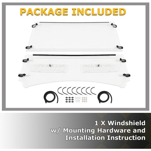DURAFORCE New Front Vented Windshield 2 PIECE Clear For Kubota RTV1140 CPX 2009-2016
