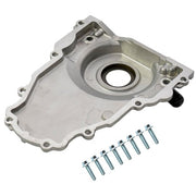 DURAFORCE New Timing Cover w/ 10an Turbo Oil Drain Fitting for GM LS Gen 3 4.8 5.3 5.7 6.0