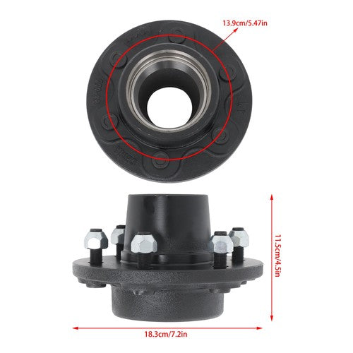 DURAFORCE 6000# Build Your Own Axle Kit w/ 6 x 5.5 Lug Idler Hubs and #42 Square Spindle