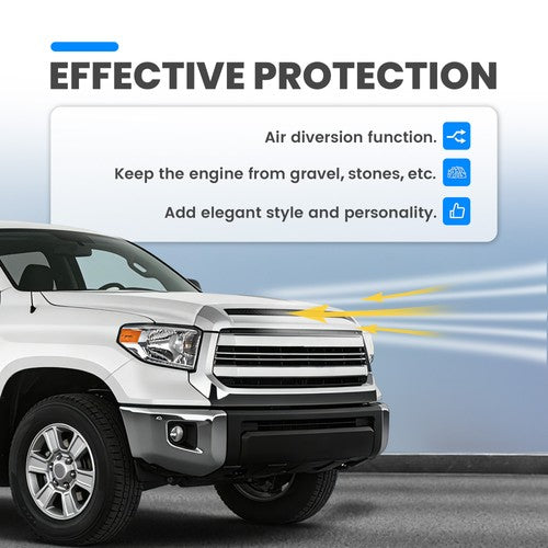 Chrome Front Upper Hood Bulge Molding Grille Trim for Toyota Tundra 2014-2021
