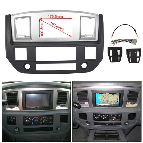 Radio Double Din Dash Install Bezel Kit for Dodge Ram 1500 2500 3500 2006 2009
