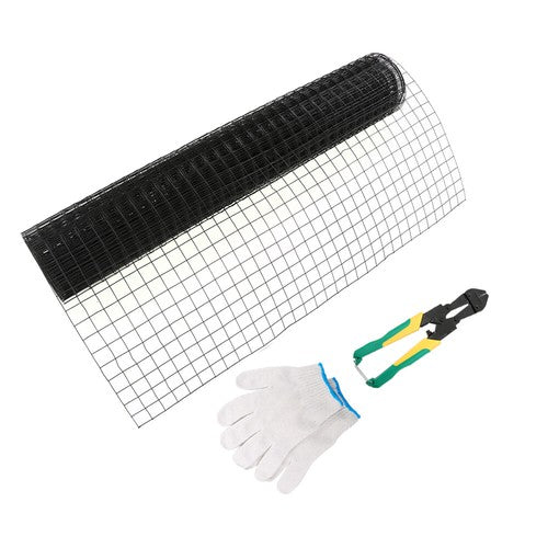 DURAFORCE Chicken Rabbit Mesh 1.5"x1.5" Electric Welding Net With Glove & Pliers 48" x 50'