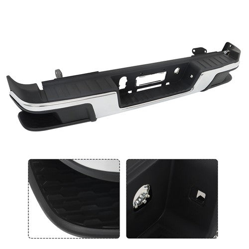 DURAFORCE Rear Step Bumper For Chevy Colorado GMC Canyon 2015-2022 W/o Park Sensor Chrome