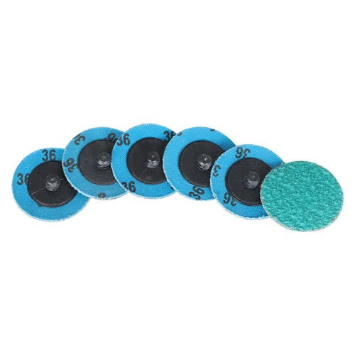 DURAFORCE 25 Pcs 2" 36 Grit Zirconia + Grind Aid Quick Change Sanding Discs Type