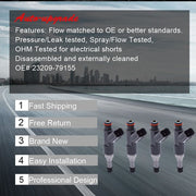DURAFORCE Set of 4 Fuel Injectors Fit For 4Runner Toyota Tacoma 2.7L 2005-2013 23250-75100
