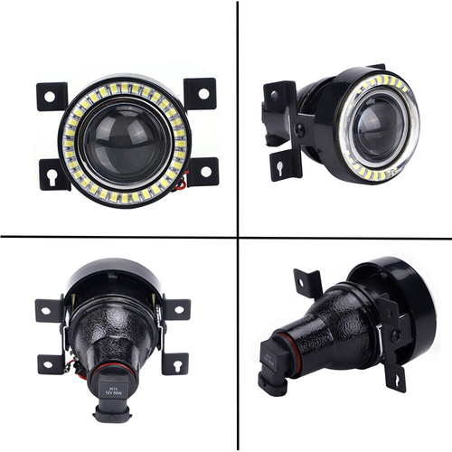 DURAFORCE Pair Projector Angel Eyes White LED Halo Fog Light DRL For 2016-2019 Honda Civic