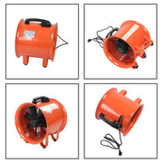 DURAFORCE Portable Blower Steel 10 Inch, 1520 CFM 320W Industrial Orange 33ft Ducting