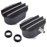 DURAFORCE Push-in Breather & PCV Combo Kit 1-1/4" Valve Cover Hole Black Aluminum Finned