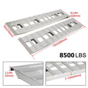 DURAFORCE 72" x15" Pair Aluminum 8500 LBS Hook Ramps Car Truck Trailer Auto Hauler Tractor