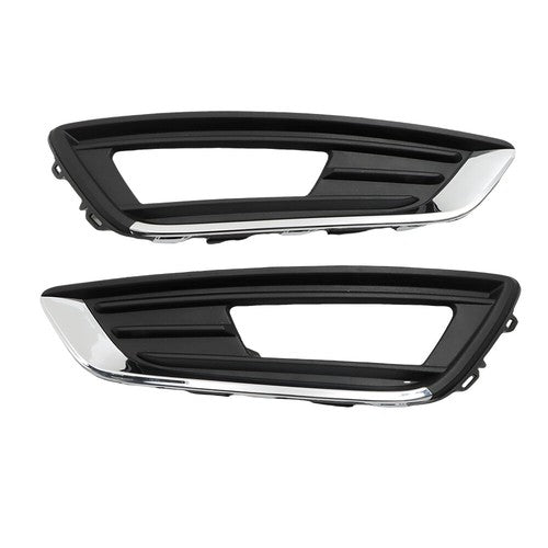 DURAFORCE Front Bumper Upper+Lower Grill&Fog Light Set&Trim Set For Ford Focus 2015-2018