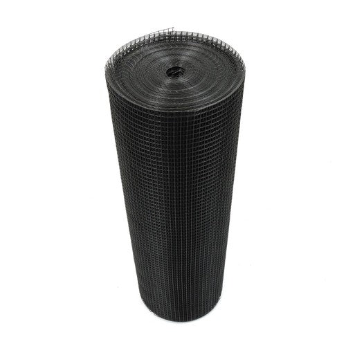 DURAFORCE 1/2inch Hardware Cloth 19 Gauge Black PVC Coated Wire Fencing Garden Fence Roll