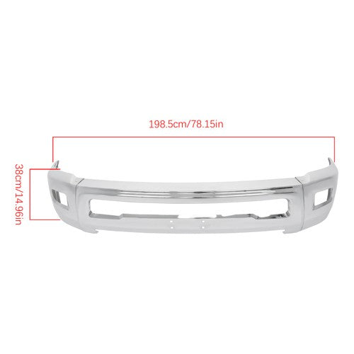 DURAFORCE Chrome Split Front Bumper Without Sensor Hole For Dodge RAM 2500 3500 2010-2018