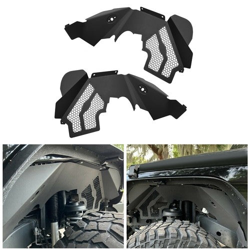 DURAFORCE Aluminum Front Inner Fender Liners for 2007-2018 Jeep Wrangler JK JKU