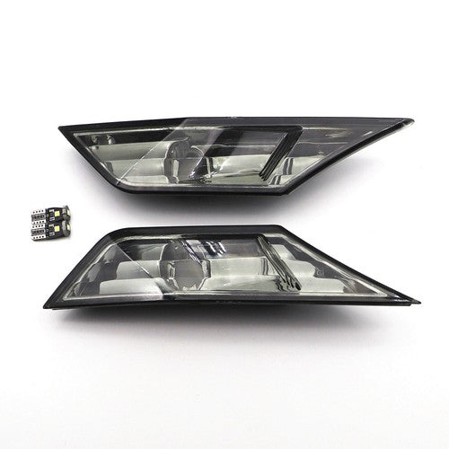 DURAFORCE For 2016-2021 Honda Civic Smoked Side Marker Lamp Turn Signal Light W/LED Bulbs