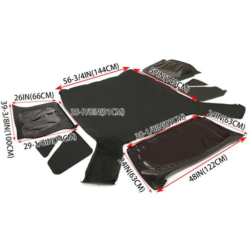 DURAFORCE 4 For Jeep Wrangler TJ Soft top Replacement, 97-06,w/Tinted Windows, Black Vinyl