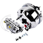 DURAFORCE New 7" Brake Booster with Bail Top Master Cylinder, 1" Bore, Chrome-Plated Steel