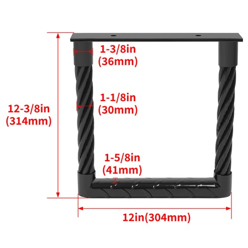 DURAFORCE Powder Coated 12" x 12" Truck Step Perforated Wire Cable Type Side Step