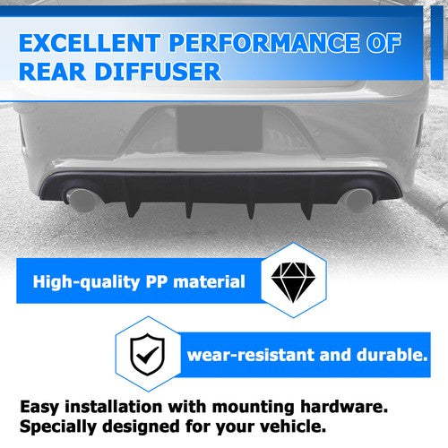 For 2015 2023 Dodge Charger SRT Factory Style Rear Diffuser Bumper Valance Lip PP