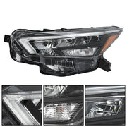DURAFORCE Chrome For Nissan Versa 2020-2021 Left Side Headlight Replacement Clear Lens LED