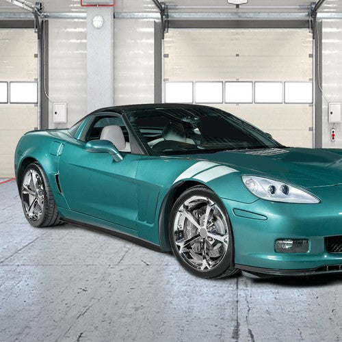 ZR1 Style ABS Side Skirts Rocker Panels Mud Flaps for Corvette C6 Z06 Wide 2005-2013